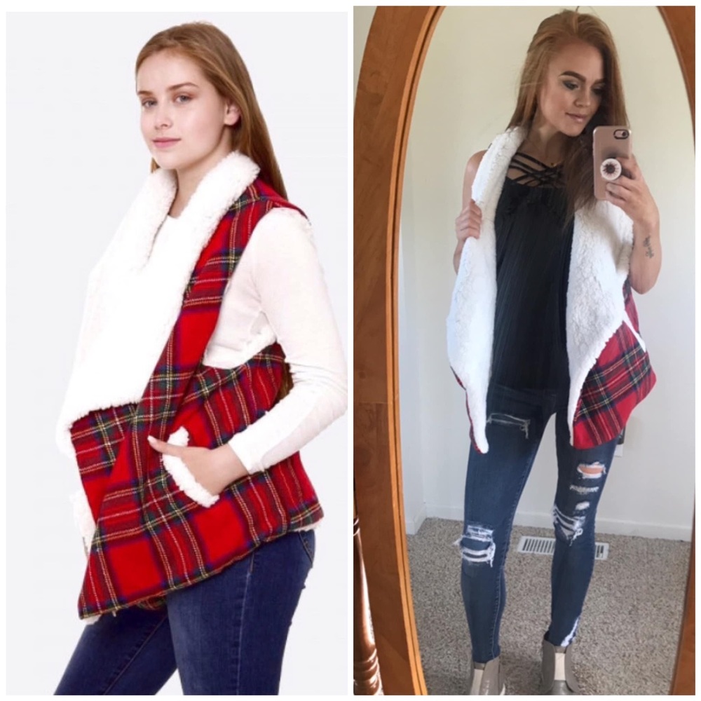 Plaid Sherpa Vest